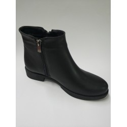 Ayakdaş çift fermuarlı kadın bot siyah