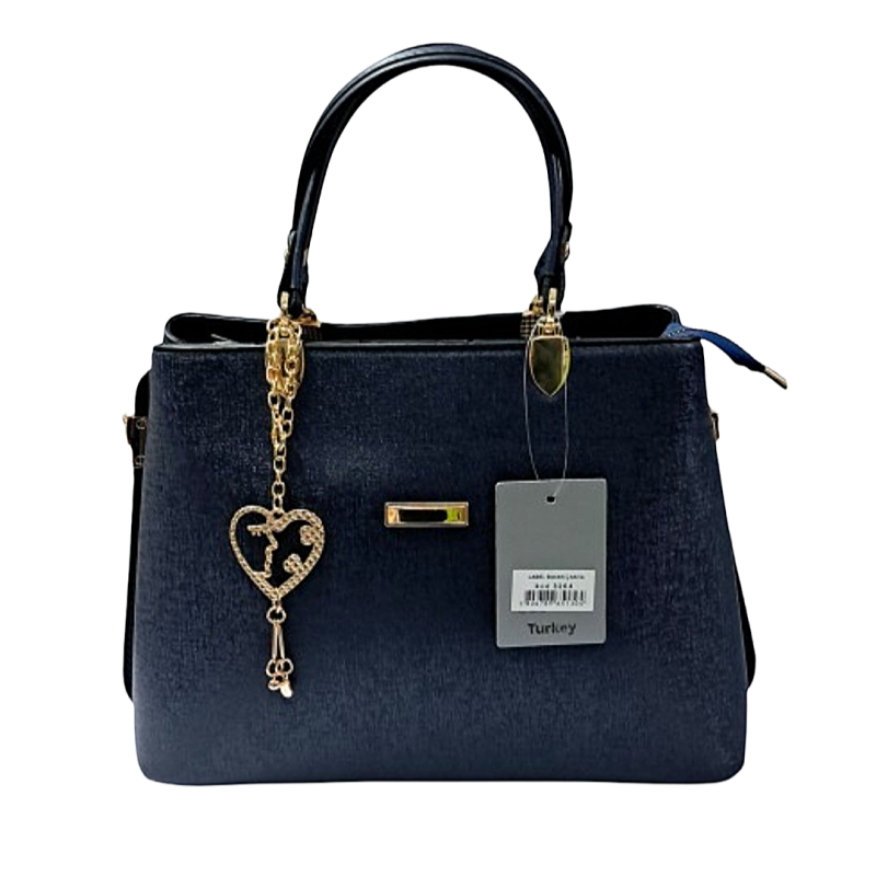 Label anahtarlıklı kadın kol çantası gece mavisi