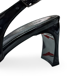 Paris arkası açık topuk detaylı kadın topuklu ayakkabı siyah