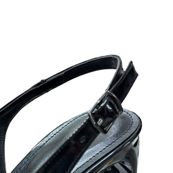 Paris arkası açık topuk detaylı kadın topuklu ayakkabı siyah