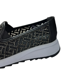 Paris taş detaylı kadın mevsimlik ayakkabı siyah-platin