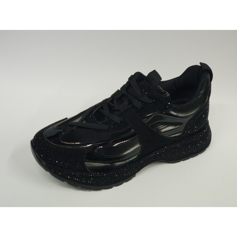 Paris rugan taş detaylı Bağcıklı kadın mevsimlik ayakkabı siyah