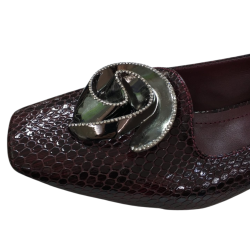 Paris petek görünümlü gül detaylı kadın topuklu ayakkabı bordo