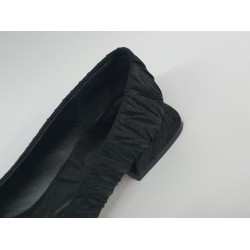 Aşk moda gold toka detaylı kırçıllı kumaş kadın ayakkabı siyah