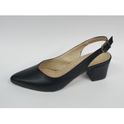 Poliriza düz sade arkası açık Topuklu ayakkabı siyah