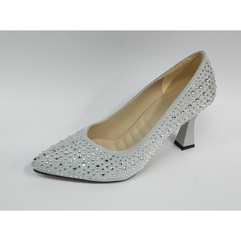 Poliriza su damlası Topuklu kadın ayakkabı gümüş