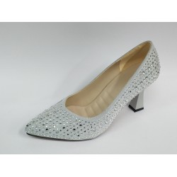 Poliriza su damlası Topuklu kadın ayakkabı gümüş