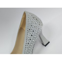 Poliriza su damlası Topuklu kadın ayakkabı gümüş