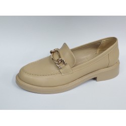 Fancy gold zincir detaylı kadın mevsimlik ayakkabı bej