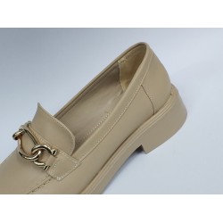 Fancy gold zincir detaylı kadın mevsimlik ayakkabı bej