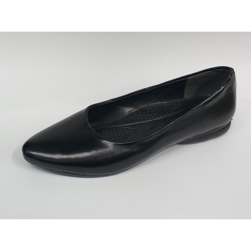 Nehir düz sade kadın babet ayakkabı siyah