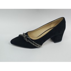 Poliriza düğüm toka detaylı süet kadın ayakkabı siyah