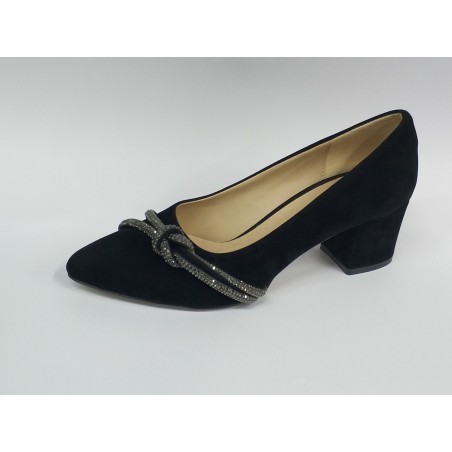 Poliriza düğüm toka detaylı süet kadın ayakkabı siyah