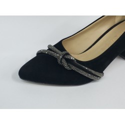 Poliriza düğüm toka detaylı süet kadın ayakkabı siyah