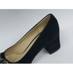 Poliriza düğüm toka detaylı süet kadın ayakkabı siyah