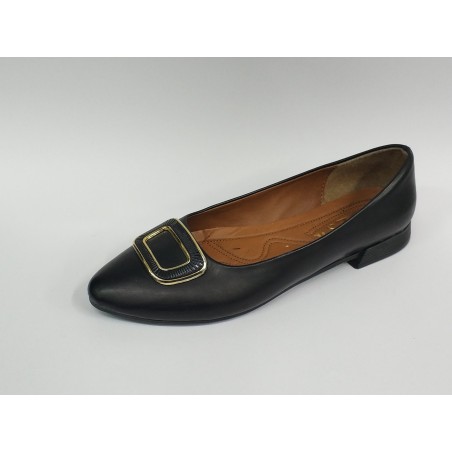 Çls toka detaylı kadın babet ayakkabı siyah