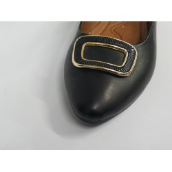 Çls toka detaylı kadın babet ayakkabı siyah