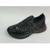 Üzeri taş detaylı streç kumaş mevsimlik kadın ayakkabı siyah