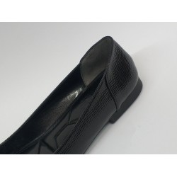 Paris gümüş toka detaylı rugan kadın babet ayakkabı siyah