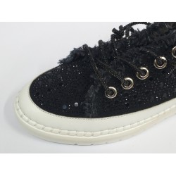 Kot taş detaylı kadın spor ayakkabı siyah