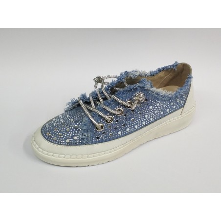 Kot taş detaylı kadın spor ayakkabı mavi