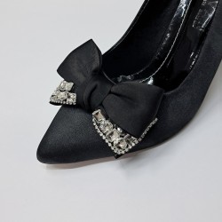 Elvan taşlı kurdele detaylı kadın topuklu ayakkabı