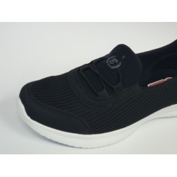 Black sea Ortopedik kadın yürüyüş ayakkabı altı beyaz detaylı siyah