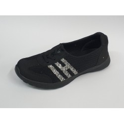 Black sea Ortopedik taş detaylı kadın yürüyüş ayakkabı siyah