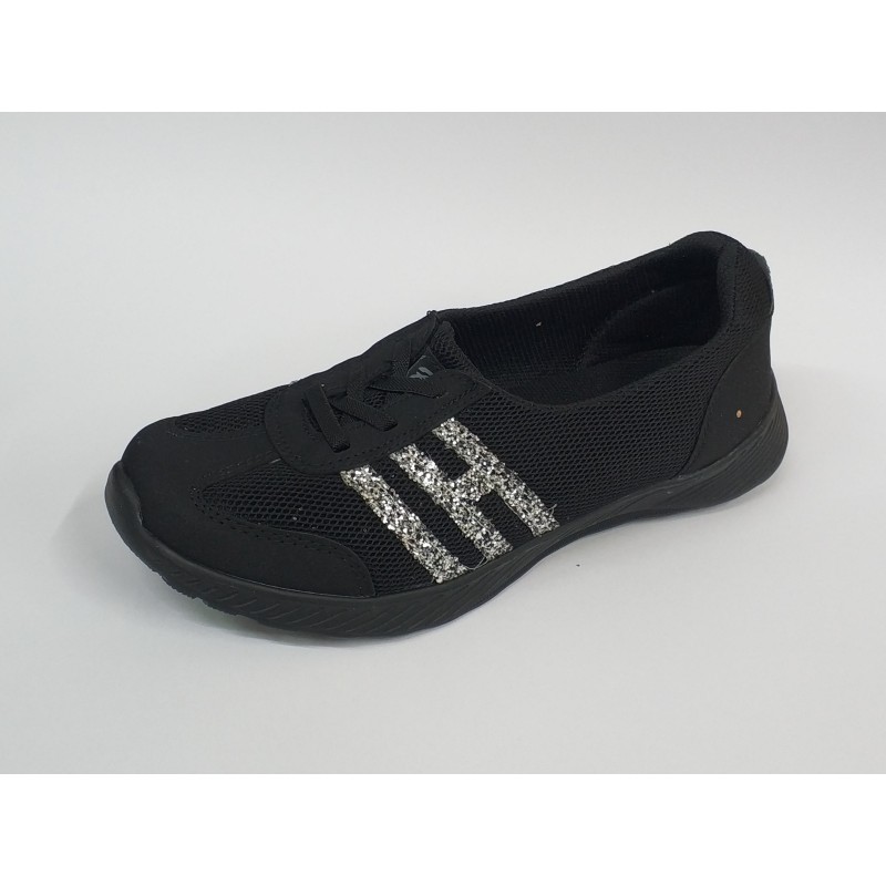 Black sea Ortopedik taş detaylı kadın yürüyüş ayakkabı siyah