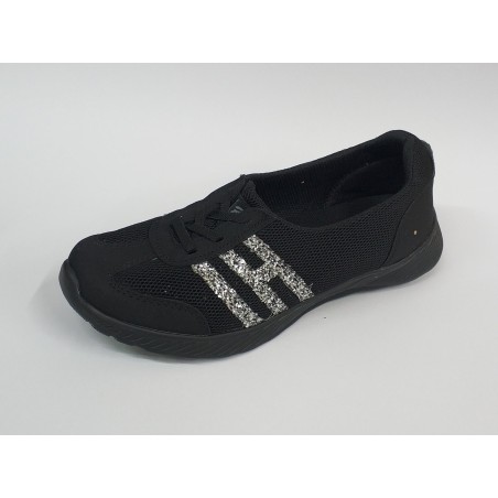 Black sea Ortopedik taş detaylı kadın yürüyüş ayakkabı siyah