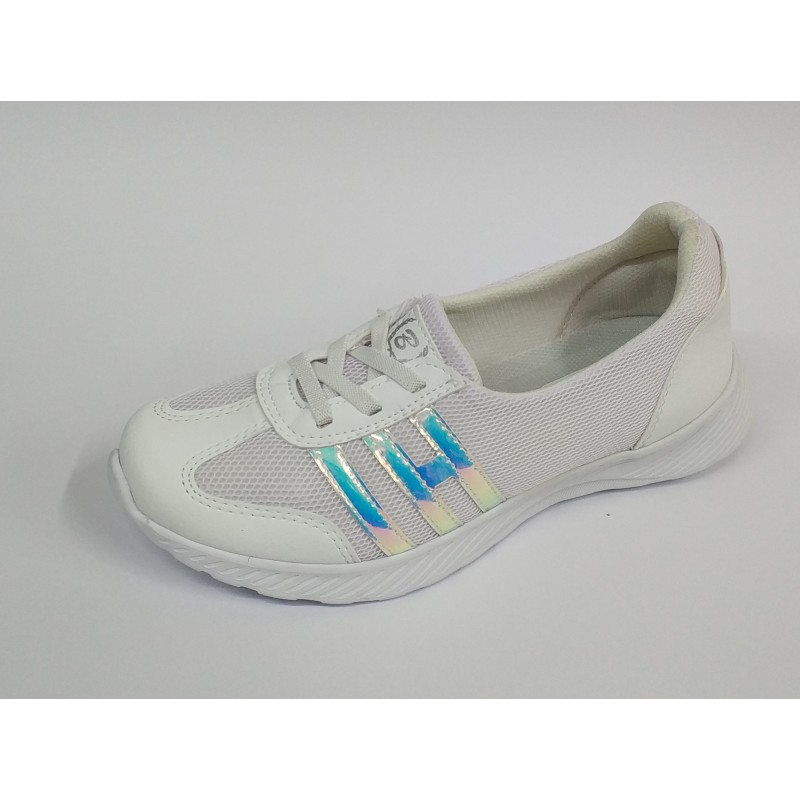 Black sea Ortopedik taş detaylı kadın yürüyüş ayakkabı beyaz