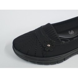 Wanetti 4 nokta Ortopedik çiçek toka detaylı kadın mevsimlik ayakkabı siyah