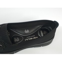 Wanetti 4 nokta Ortopedik çiçek toka detaylı kadın mevsimlik ayakkabı siyah