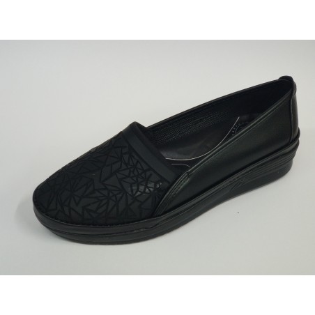 Ayzen Ortopedik streç kumaş mevsimlik kadın ayakkabı siyah