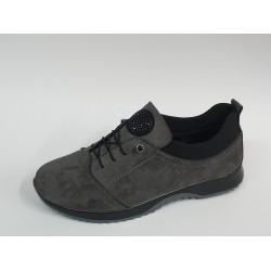 Ayzen Ortopedik bağcık lastikli anne ayakkabı füme