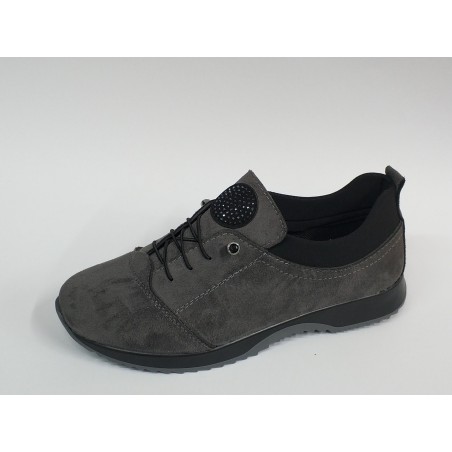 Ayzen Ortopedik bağcık lastikli anne ayakkabı füme