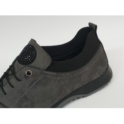 Ayzen Ortopedik bağcık lastikli anne ayakkabı füme