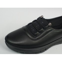 Wanetti 4 nokta Ortopedik bağcık lastikli anne ayakkabı siyah