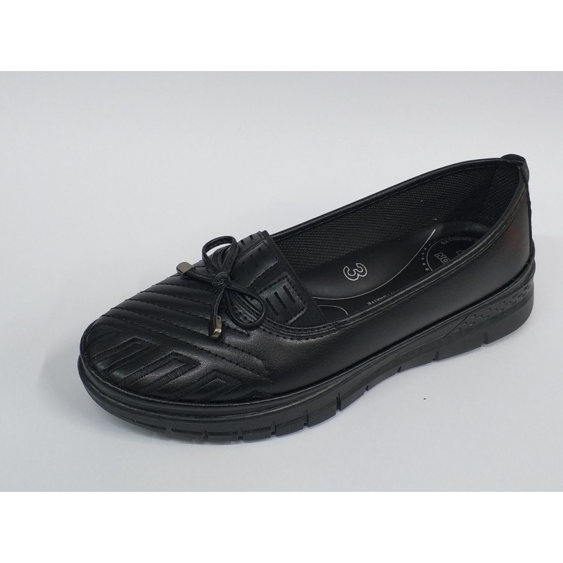 Wanetti 4 nokta Ortopedik fiyonk detaylı anne ayakkabı siyah