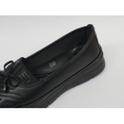 Wanetti 4 nokta Ortopedik fiyonk detaylı anne ayakkabı siyah