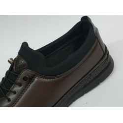 Wanetti 4 nokta Ortopedik lastikli Bağcıklı anne ayakkabı kahve