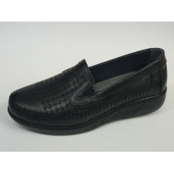 Ayak trendi deri Ortopedik anne ayakkabı siyah