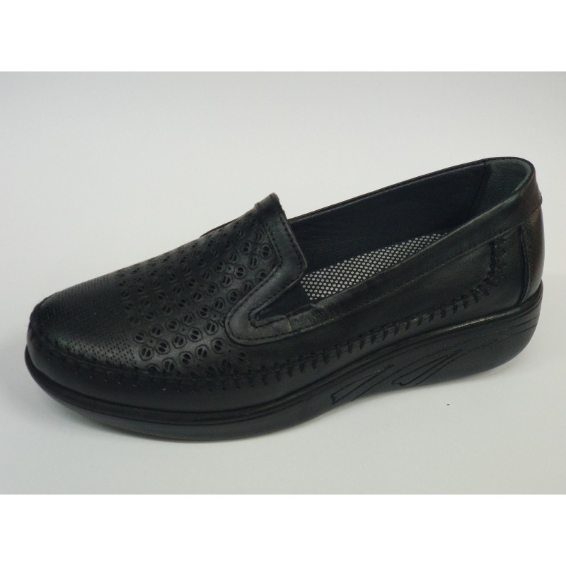 Ayak trendi deri Ortopedik anne ayakkabı siyah