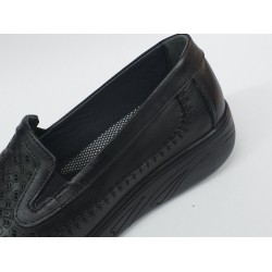 Ayak trendi deri Ortopedik anne ayakkabı siyah