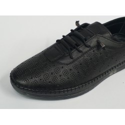 Lion lastik Bağcık detaylı deri kadın ayakkabı siyah