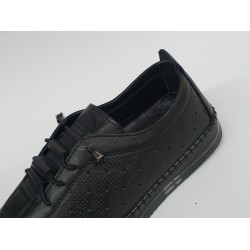 Lion lastik Bağcık detaylı deri kadın ayakkabı siyah