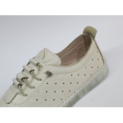 Lion lastik Bağcık detaylı deri kadın ayakkabı krem