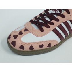 Boulder Ortopedik kadın spor ayakkabı kalp detaylı bordo beyaz