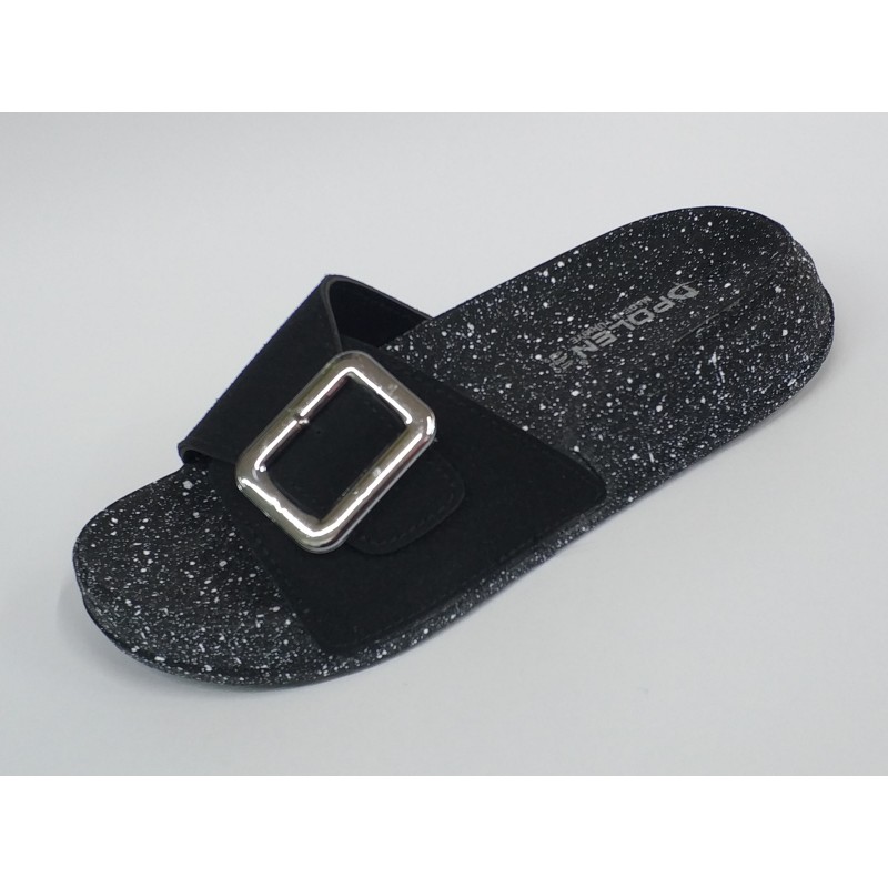 Polen tokalı ortopedik kadın terlik siyah