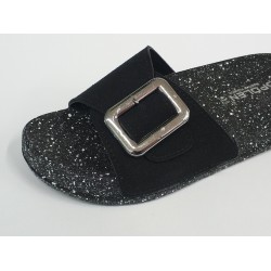 Polen tokalı ortopedik kadın terlik siyah